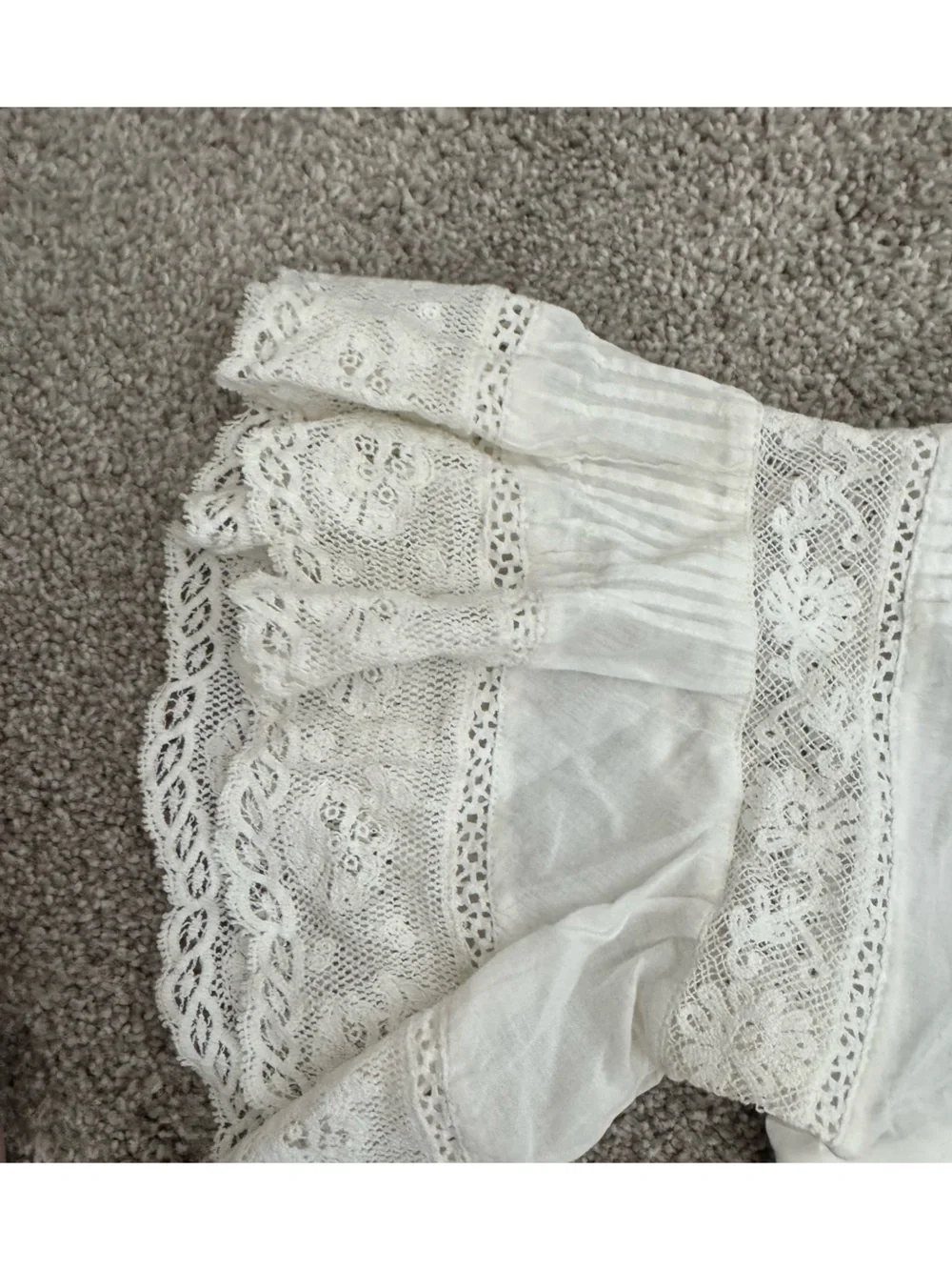 LoveShackFancy White Lace V-Neck Tea Dress - Picture 3 of 7